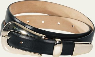D&eacute;hanche Colette Gold-Tone Buckle Leather Belt