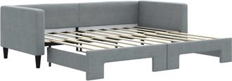 vidaXL Sof&aacute; Cama Nido Tela Gris Claro 100x200 Cm Vidaxl