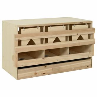 vidaXL Ponedero Para Gallinas 3 Compartimentos Madera Pino 96x40x45 Cm Vidaxl