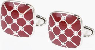 Corneliani Enameled Brass Cufflinks With Swarovskis size Unica