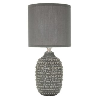 Dmora L&aacute;mpara De Mesa Bethel, Necesita 1 Bombilla, Casquillo E14, Pantalla, Gris