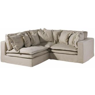 Massivmoebel24 sylt Divano angolare - stoffa / beige 238x234x90