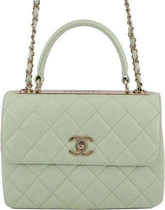 Chanel 2021-2025 Small Lambskin Trendy CC Top Handle Flap satchel - Verde