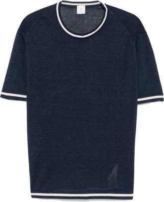 Eleventy T-shirt in maglia fine - Blu