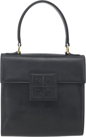 Givenchy Vintage 4G Handbag Leather Black Leather Handbag (Pre-Owned)