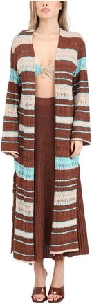 Akep Vest - Dames - Lange truien - Bruin - S - Polyester - Truien & Vesten