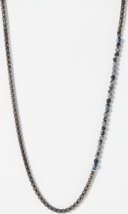 Tateossian Mens Sennit Catena Evil Eye obsidian & Venitian links necklace