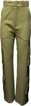 Giulia N Couture Militaire Technische Broek - Dames - Straight fit broeken - Groen - 2XS - Broeken