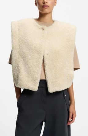 Boss Orange by Hugo Boss Cosila Faux Shearling Vest in Open Beige at Nordstrom, Size 10