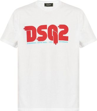 Dsquared2 logo-print T-shirt - men - Cotton - L - White