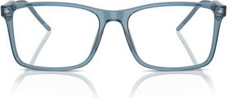 A|X Armani Exchange 57MM RECTANGLE in Transparent Blue/demo Lens at Nordstrom