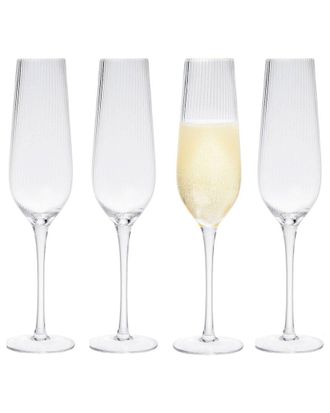 Godinger Set of 4 Divo Optic Champagne Flutes
