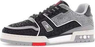 Louis Vuitton Trainer Sneakers Grey Black Crystals 1AA6PR