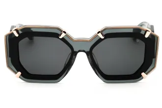 Philipp Plein SPP098V Geometric Oversized Sunglasses - Gray