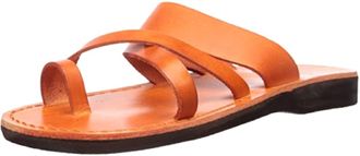 Jerusalem Sandals The Good Shepherd Slide Sandal In Orange