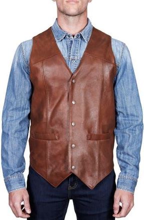 Missani Le Collezioni Vintage Leather Vest in Cognac at Nordstrom Rack, Size X-Large
