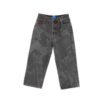 Dagger Embroidered Acid-wash Jeans