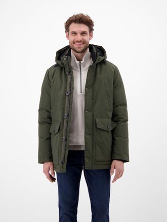 Lerros Wintermantel LERROS Herren Wintermantel mit Kapuze, Herren, Gr. M, original olive, 100% Polyester, M&auml;ntel Wintermantel