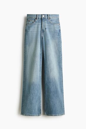 H&M Wide High Waist Jeans - Helles Denimblau