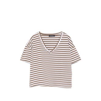 Aragona Striped V-neck T-shirt