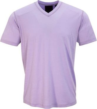 Lords of Harlech Victor Extra Fine Merino Wool V-neck Shirt in Lavender at Nordstrom, Size Xx-Large