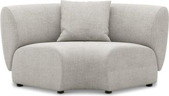 Castlery Auburn Curve Corner Sofa Customized, Performance Classic Twill, Medium Grey, Spill Resistant, Modular for Castlery