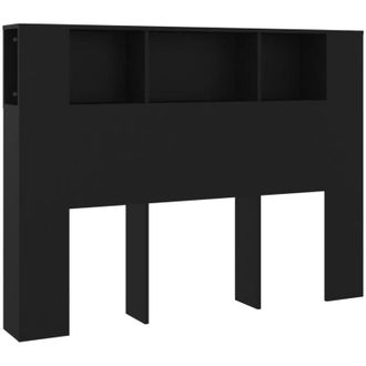 vidaXL Mueble Cabecero Negro 140x18,5x104,5 Cm Vidaxl