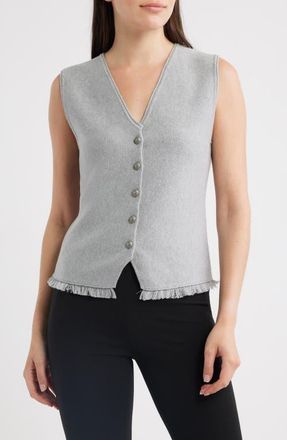 Kobi Halperin Anya Cotton Blend Knit Vest in Light Grey at Nordstrom, Size Xx-Large