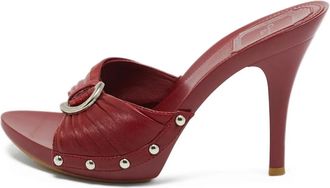 Dior Sandali in pelle con borchie - Rosso