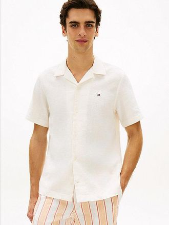 Tommy Hilfiger Regular Fit Linen Blend Short Sleeve Shirt