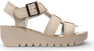 FLY London Leather Wedge Sandals Minimal Style Comfort