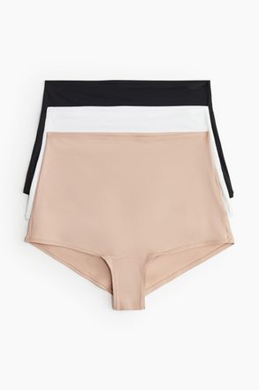 H&M 3er-pack Microfaserslips Shortie - Beige