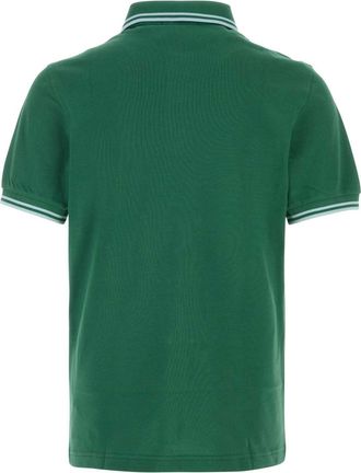 Fred Perry Mens Twin Polo Shirt Green Cotton
