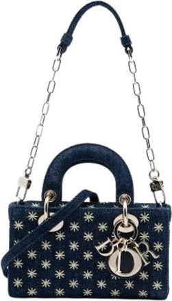 Dior Pre-owned Lady D-Joy Mini Tas - Dames - Vintage Mini Tas - Blauw - ONE Size - Denim - Vintage