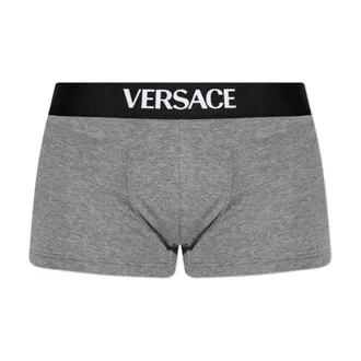 Versace Bottoms, male, Gray, Size: 3XL Logo Boxer Briefs