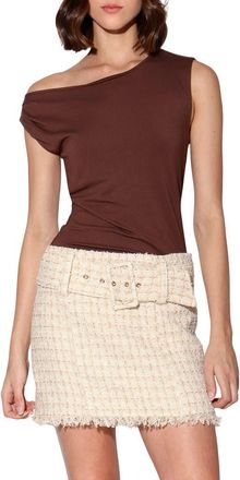 Walter Baker Vivian Tweed Miniskirt in Sahara Tweed at Nordstrom Rack, Size 12