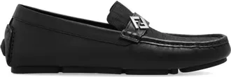 Fendi Loafers, male, Black, Size: 8 1/2 US FF Squared Driver