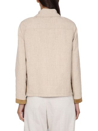 Fay Three-Hook Snap Button Jacket - Beige