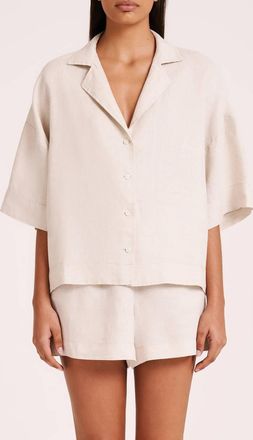 Nude Lucy Lounge Linen Shirt In Natural