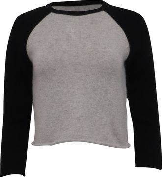 Re/Done Re/Done Shrunken Baseball Raglan T-Shirt in Grey Cashmere