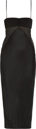 Rick Owens Panelled Satin Midi Slip Dress - Black - 38 (UK6 / XS)