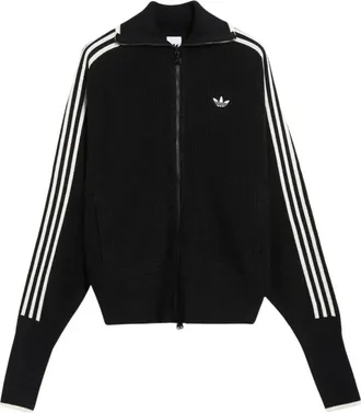 adidas Firebird Chunky Knit Tracktop - Dames - Truien - Zwart - Maat: L Wol