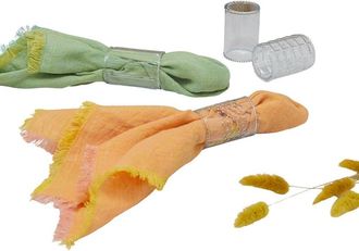 Be Home Ruffle Glass Napkin Rings - Set of 4 in Clear at Nordstrom