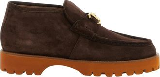 Valentino Garavani Lord Chunky Enkellaars - Heren - Enkellaarsjes - Bruin - 41 EU - Leer - Schoenen