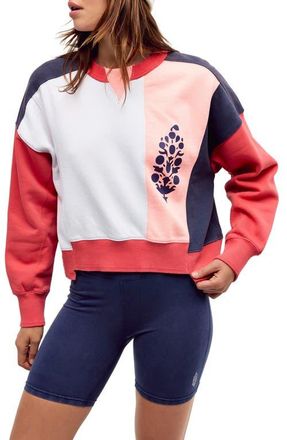 Free People Intercept Logo Crewneck Sweatshirt in Grapefruit at Nordstrom, Size X-Small