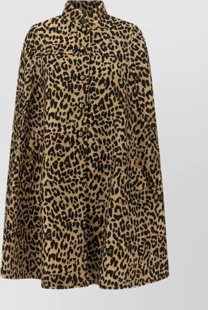 Valentino Garavani stand collar animalier cloth cape