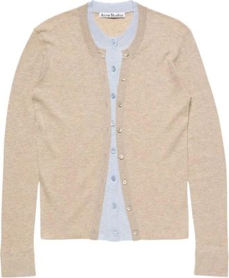 Acne Studios Gelaagde Zijde-Wol Vest - Dames - Truien - Beige - Maat: M Zijde
