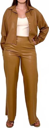 Astrid Womens Amelia Faux Leather Pant In Camel