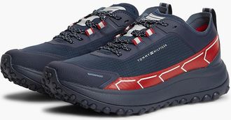 Tommy Hilfiger Mens Waterproof Mixed-Media Tech Sneaker - Red White & Blue - US 11.5 / EU 45