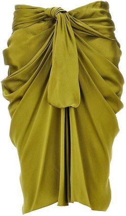 Chlo&eacute; Draped silk midi skirt Woman 36